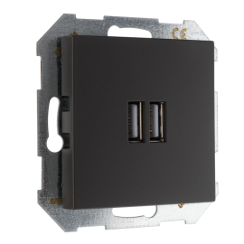 Розетка USB type-A+А, 3,4А
Epsilon,  Retro Liregus,  USB type-A 5V,  двойная,   цвет - черно-коричневый матовый,  пластмасса,  IUK-2-01.R/ON59,  29-217,  LIREGUS
 - PULSAL.RU