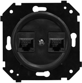 Розетка компьютерная RJ45 Cat.5 (UTP)
Шедель Бриз,  двойная,   цвет - черный матовый,  пластмасса,  B3-302-23M,  Bironi
 - PULSAL.RU