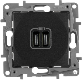 Розетка USB type-C, 3.0А
Etika,  USB type-C 5V,  двойная,   цвет - антрацит,  пластмасса,  672635,  6 726 35,  Legrand
 - PULSAL.RU