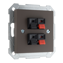 Розетка акустическая
Epsilon,  Retro Liregus,  2 пары,   цвет - коричневый матовый,  пластмасса,  IGL-4-01.R/ON31,  LIREGUS
 - PULSAL.RU