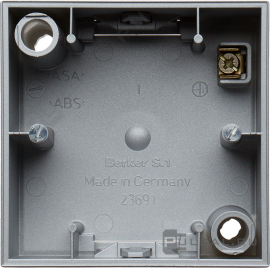 Коробка для наружного монтажа
Q.3,  S.1,   цвет - алюминий матовый,  пластмасса,  10419939,  1041 99 39,  Berker
 - PULSAL.RU