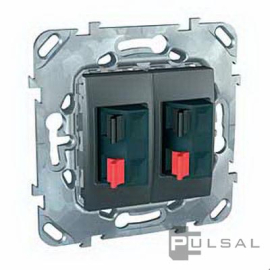 Розетка акустическая
Unica Quadro,  Unica Top,  Unica Class,  2 пары,   цвет - графит,  пластмасса,  MGU5.8787.12ZD,  Schneider Electric
 - PULSAL.RU