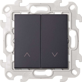 Выключатель для жалюзи
Simon 24 Harmonie,  без фиксации,  без подсветки,   цвет - графит,  пластмасса,  2410331-038,  Simon
 - PULSAL.RU