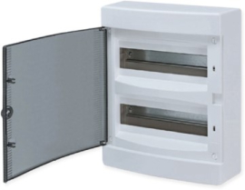 Щит распределительный навесной "Unix" белая дверь 2х12 модулей IP40 EKF PROxima, PROxima BOX, навесной, IP 40,  модулей - 24, пластмасса,  цвет - белый, ux-2x12-nw, EKF - PULSAL.RU