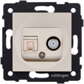 Розетка одиночная SAT + RJ45
Aspekt,  Eleganz,  Reflex,  спутниковая (SAT),  одинарная,   цвет - золотой,  пластмасса,  REA-014GD,  Kollinger
 - PULSAL.RU