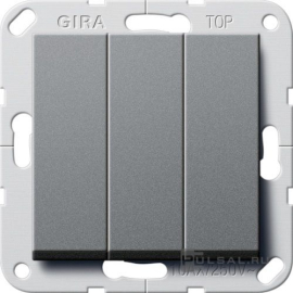 Переключатель
Studio,  E2,  E3,  Event,  Esprit,  ClassiX,  ClassiX Art,  трехклавишный,  без подсветки,   цвет - антрацит,  пластмасса,  283228,  2832 28,  Gira
 - PULSAL.RU