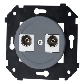 Розетка оконечная
Шедель Бриз,  телевизионная (TV),  двойная,   цвет - титан,  пластмасса,  B3-306-26,  Bironi
 - PULSAL.RU