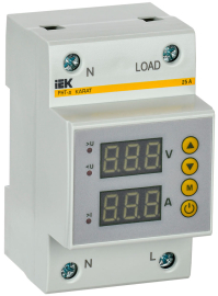 Реле напряжения с контролем тока 1P+N KARAT, 1НО, 25А, 220В AC, IVC31-1-25, IEK - PULSAL.RU