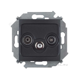 Розетка одиночная
Simon 15,  телевизионная (TV),  спутниковая (SAT),  радио (R),  тройная,   цвет - графит,  пластмасса,  1591466-038,  Simon
 - PULSAL.RU