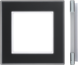 Рамкa Classic
Epsilon,  1 пост,   цвет - черное стекло матовое,  вертикальная,  горизонтальная,  стекло,  K14-245-01.E/BG,  LIREGUS
 - PULSAL.RU